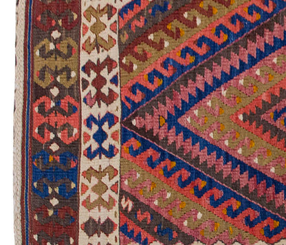 Vintage Kilim Rug,Fethiye Kilim 3" x 4'1" feet 92 x 125 cm