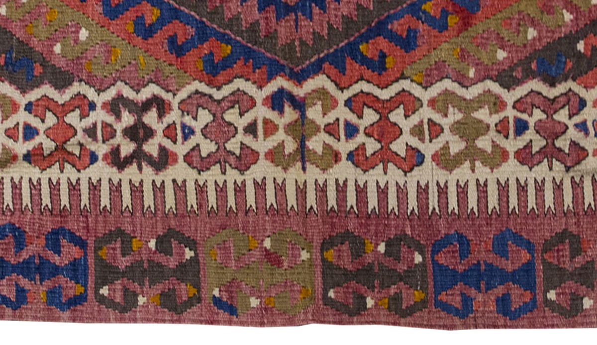 Vintage Kilim Rug,Fethiye Kilim 3" x 4'1" feet 92 x 125 cm