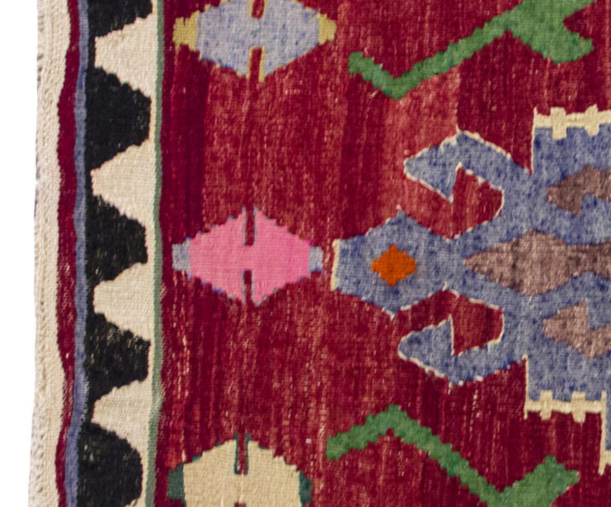 Vintage Kilim Rug,Denizli Kilim 3" x 4'3" feet 86 x 130 cm