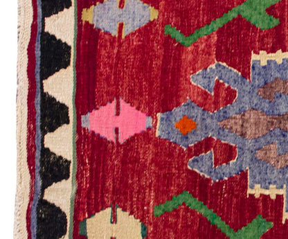 Vintage Kilim Rug,Denizli Kilim 3" x 4'3" feet 86 x 130 cm