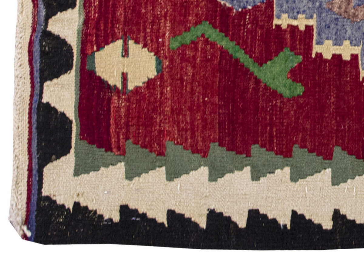 Vintage Kilim Rug,Denizli Kilim 3" x 4'3" feet 86 x 130 cm