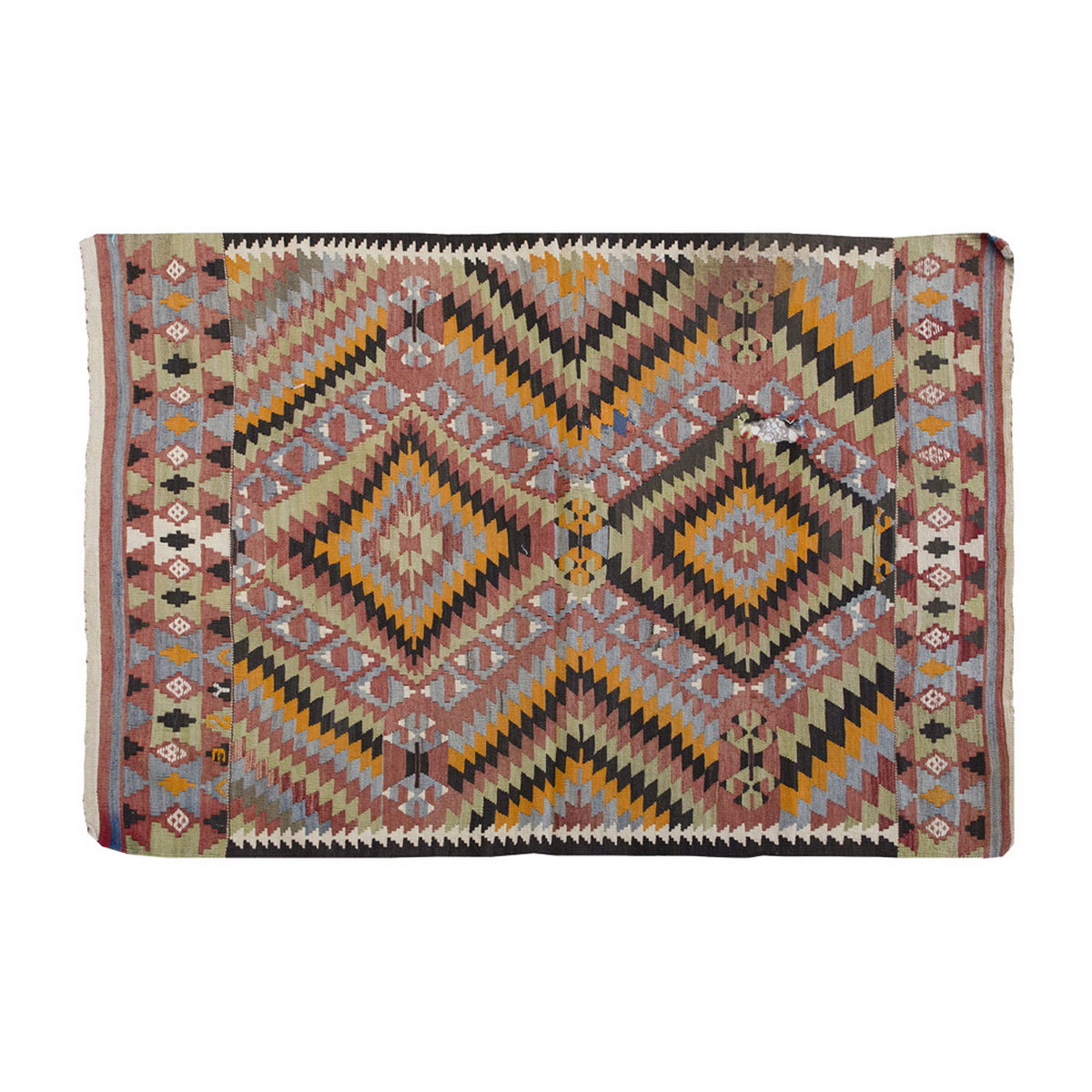 Vintage Kilim Rug,Denizli Kilim 3" x 4'6" feet 92 x 137 cm