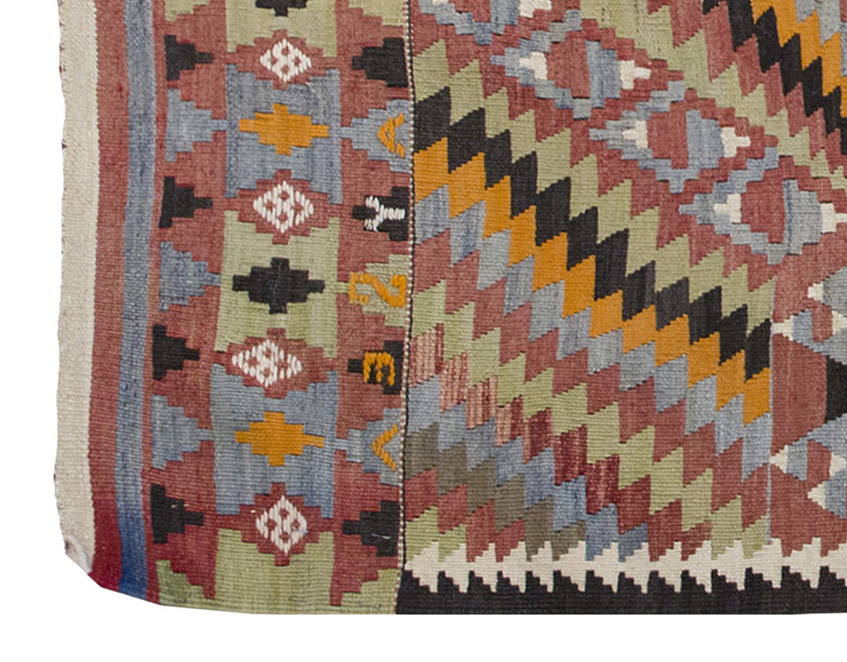 Vintage Kilim Rug,Denizli Kilim 3" x 4'6" feet 92 x 137 cm