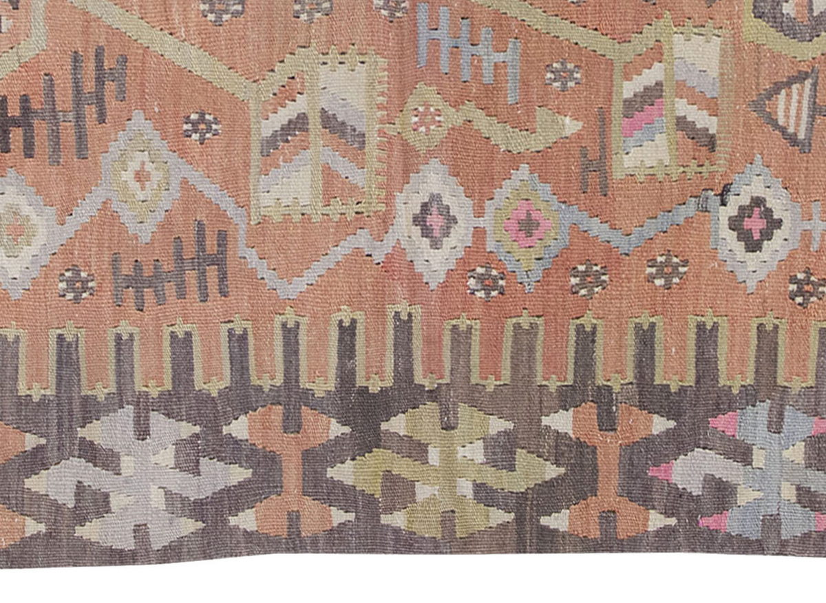 Vintage Kilim Rug,Denizli Kilim 3" x 4'7" feet 87 x 139 cm