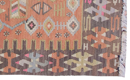 Vintage Kilim Rug,Denizli Kilim 3" x 4'7" feet 87 x 139 cm