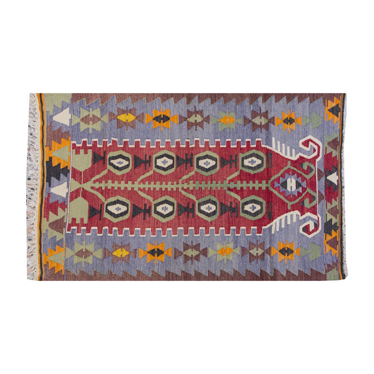 Vintage Kilim Rug,Denizli Kilim 3" x 4'7" feet 89 x 140 cm