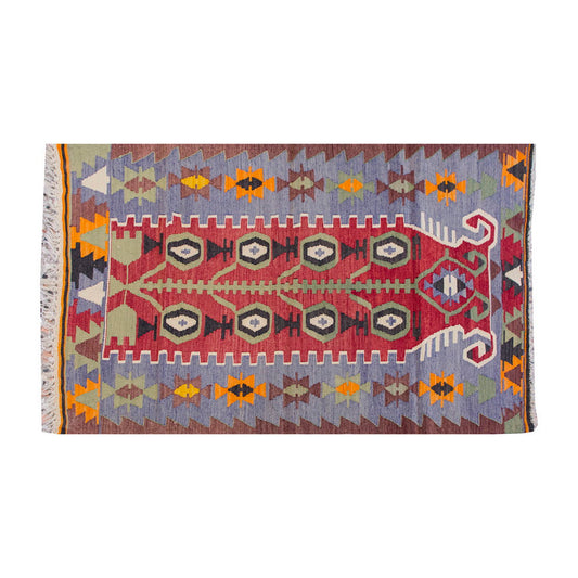 Vintage Kilim Rug,Denizli Kilim 3" x 4'7" feet 89 x 140 cm