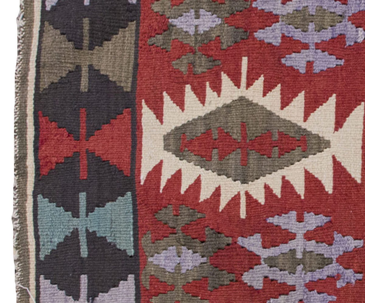 Vintage Kilim Rug,Denizli Kilim 3" x 5" feet 87 x 152 cm