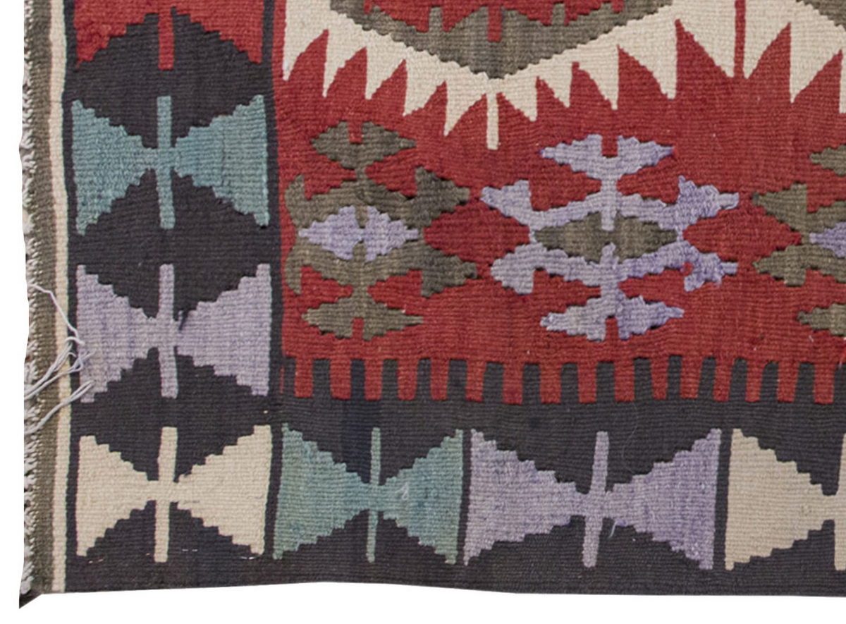 Vintage Kilim Rug,Denizli Kilim 3" x 5" feet 87 x 152 cm