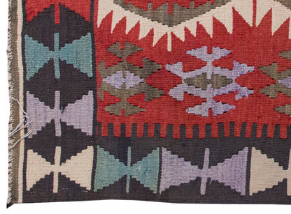 Vintage Kilim Rug,Denizli Kilim 3" x 5" feet 87 x 152 cm