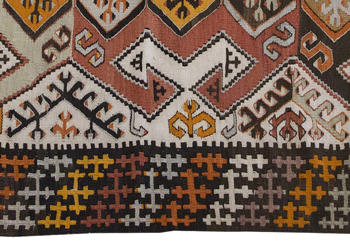 Vintage Kilim Rug,Konya Hotamış Kilim 3" x 5" feet 90 x 153 cm
