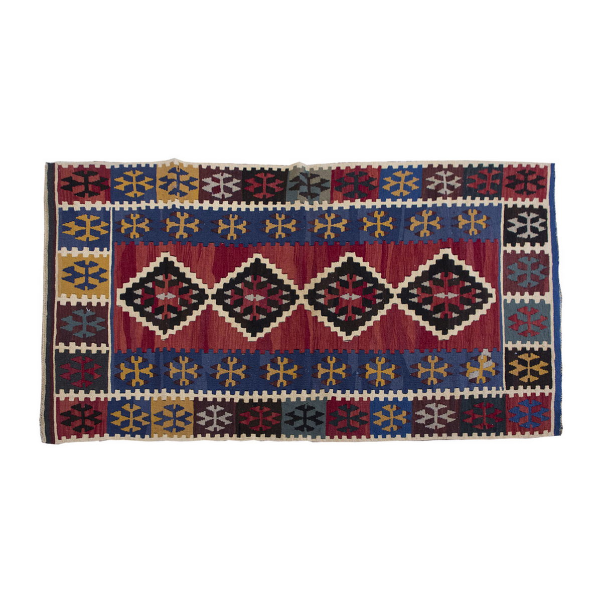 Vintage Kilim Rug,Konya Ereğli Kilim 3" x 6'4" feet 116 x 193 cm