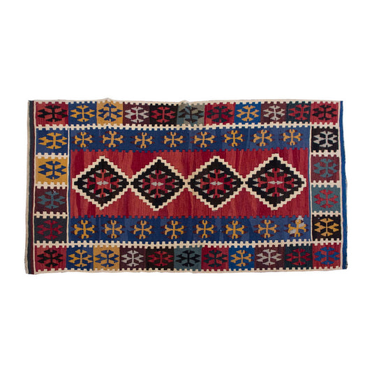 Vintage Kilim Rug,Konya Ereğli Kilim 3" x 6'4" feet 116 x 193 cm
