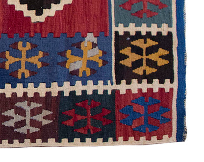 Vintage Kilim Rug,Konya Ereğli Kilim 3" x 6'4" feet 116 x 193 cm