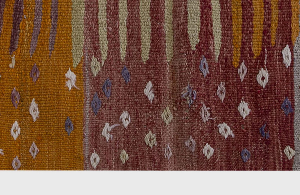 Vintage Kilim Rug,Bodrum Milas Kilim 3'1" x 3'4" feet 95 x 102 cm