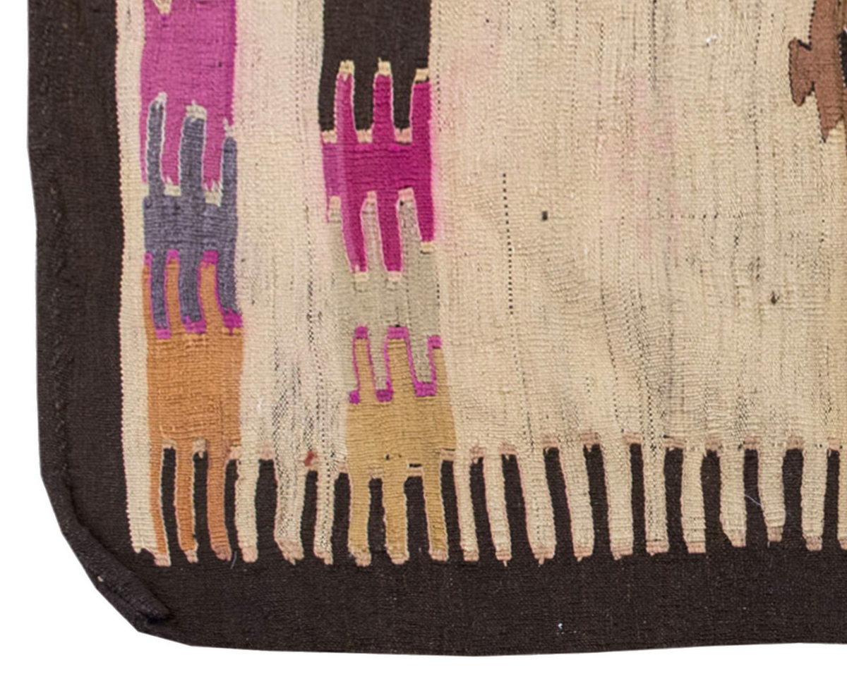 Vintage Kilim Rug,Mut Toros Mountain Kilim 3'1" x 4'4" feet 95 x 132 cm
