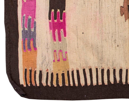 Vintage Kilim Rug,Mut Toros Mountain Kilim 3'1" x 4'4" feet 95 x 132 cm