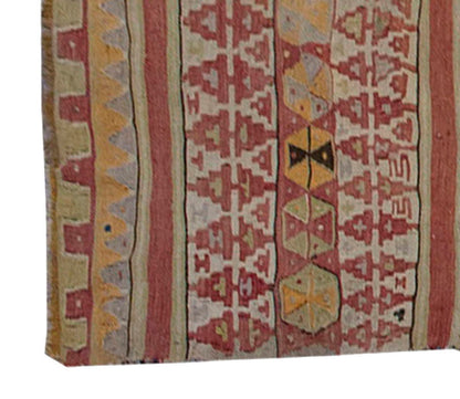 Vintage Kilim Runner Rug,Konya Kilim Runner Rug 3'2" x 10'7" feet 97 x 323 cm