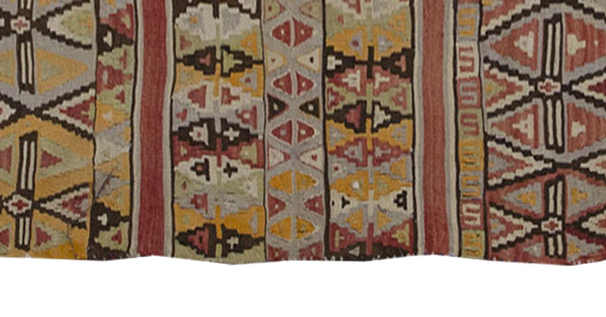 Vintage Kilim Runner Rug,Konya Kilim Runner Rug 3'2" x 10'7" feet 97 x 323 cm