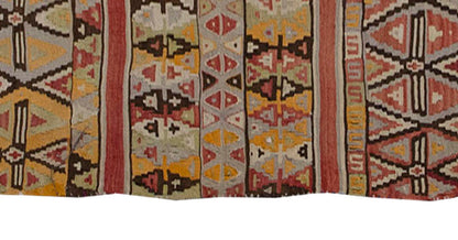 Vintage Kilim Runner Rug,Konya Kilim Runner Rug 3'2" x 10'7" feet 97 x 323 cm