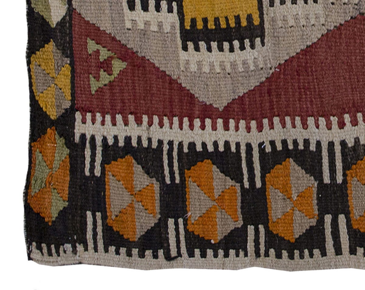 Vintage Kilim Rug,Kayseri Kilim 3'2" x 3'3" feet 97 x 100 cm