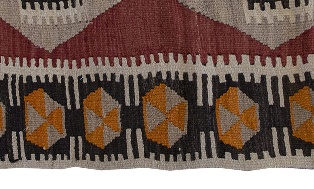 Vintage Kilim Rug,Kayseri Kilim 3'2" x 3'3" feet 97 x 100 cm