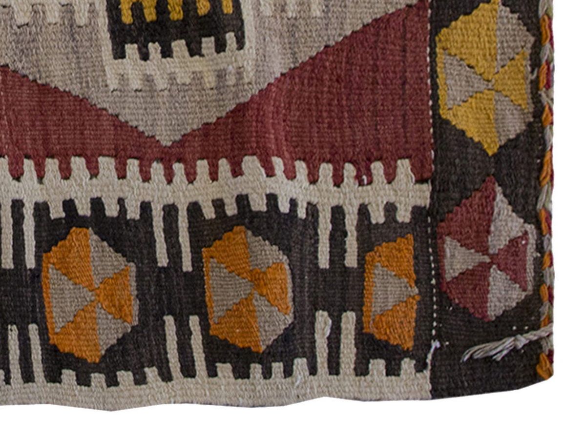 Vintage Kilim Rug,Kayseri Kilim 3'2" x 3'3" feet 97 x 100 cm