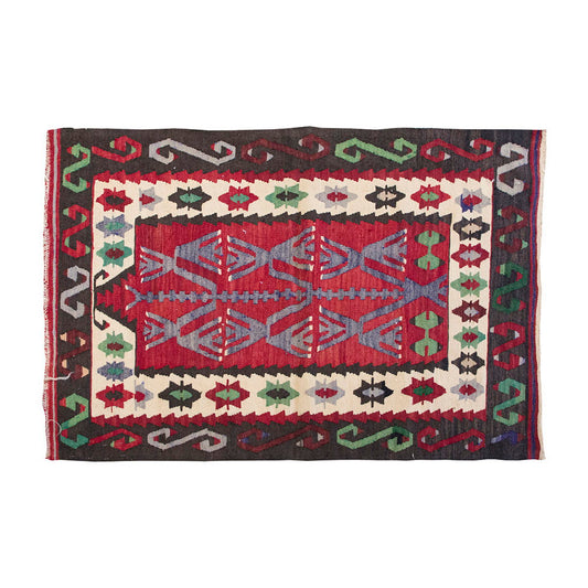 Vintage Kilim Rug,Denizli Kilim 3'2" x 4'4" feet 97 x 133 cm