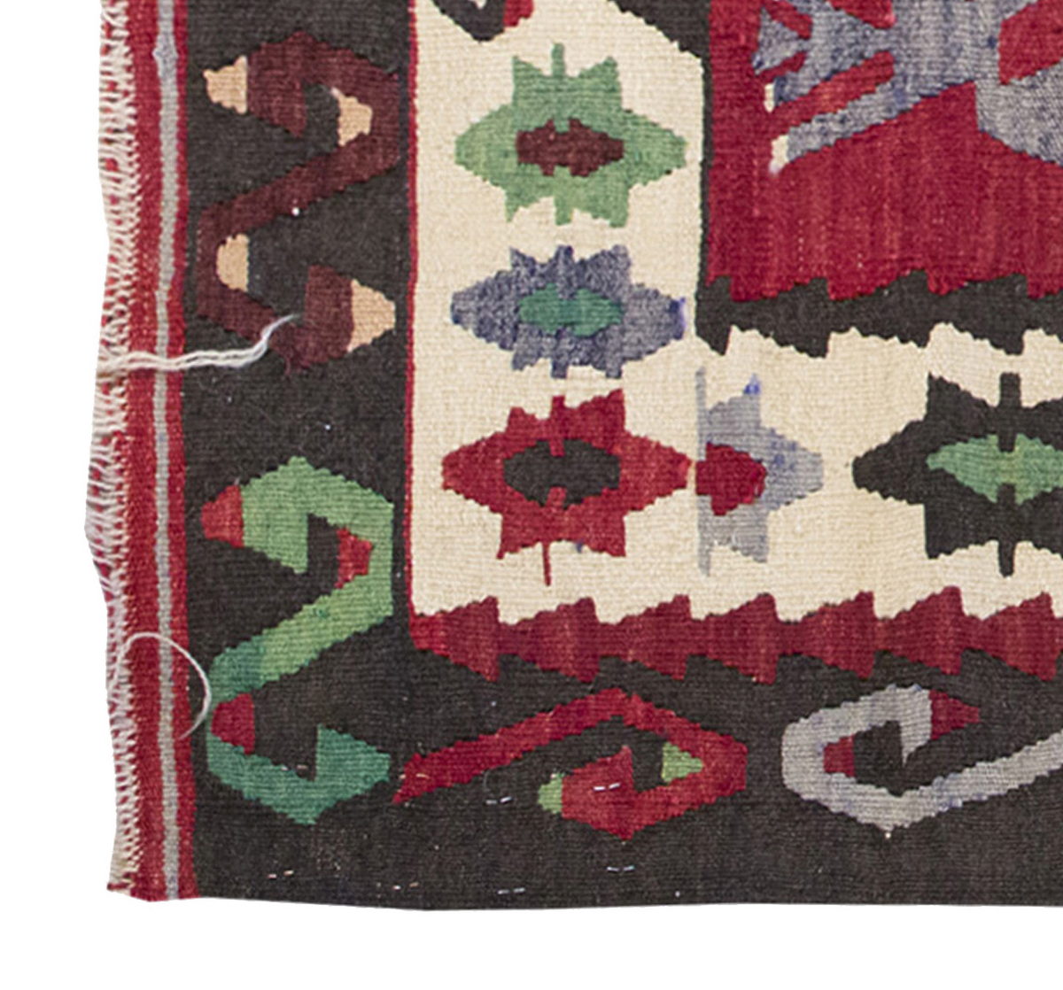Vintage Kilim Rug,Denizli Kilim 3'2" x 4'4" feet 97 x 133 cm