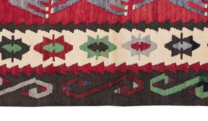 Vintage Kilim Rug,Denizli Kilim 3'2" x 4'4" feet 97 x 133 cm