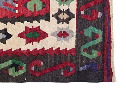 Vintage Kilim Rug,Denizli Kilim 3'2" x 4'4" feet 97 x 133 cm