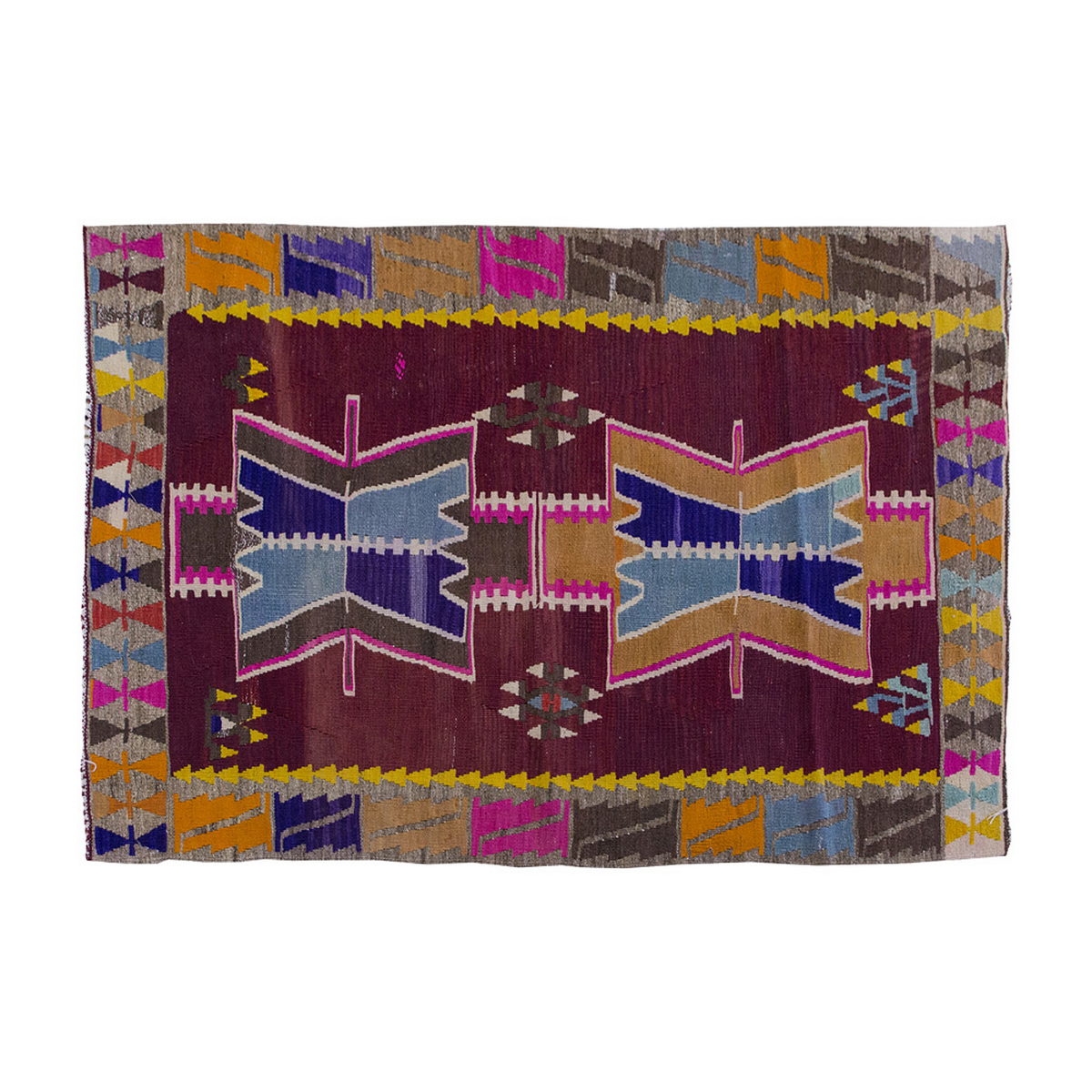 Vintage Kilim Rug,Maraş Kilim 3'2" x 4'5" feet 96 x 135 cm