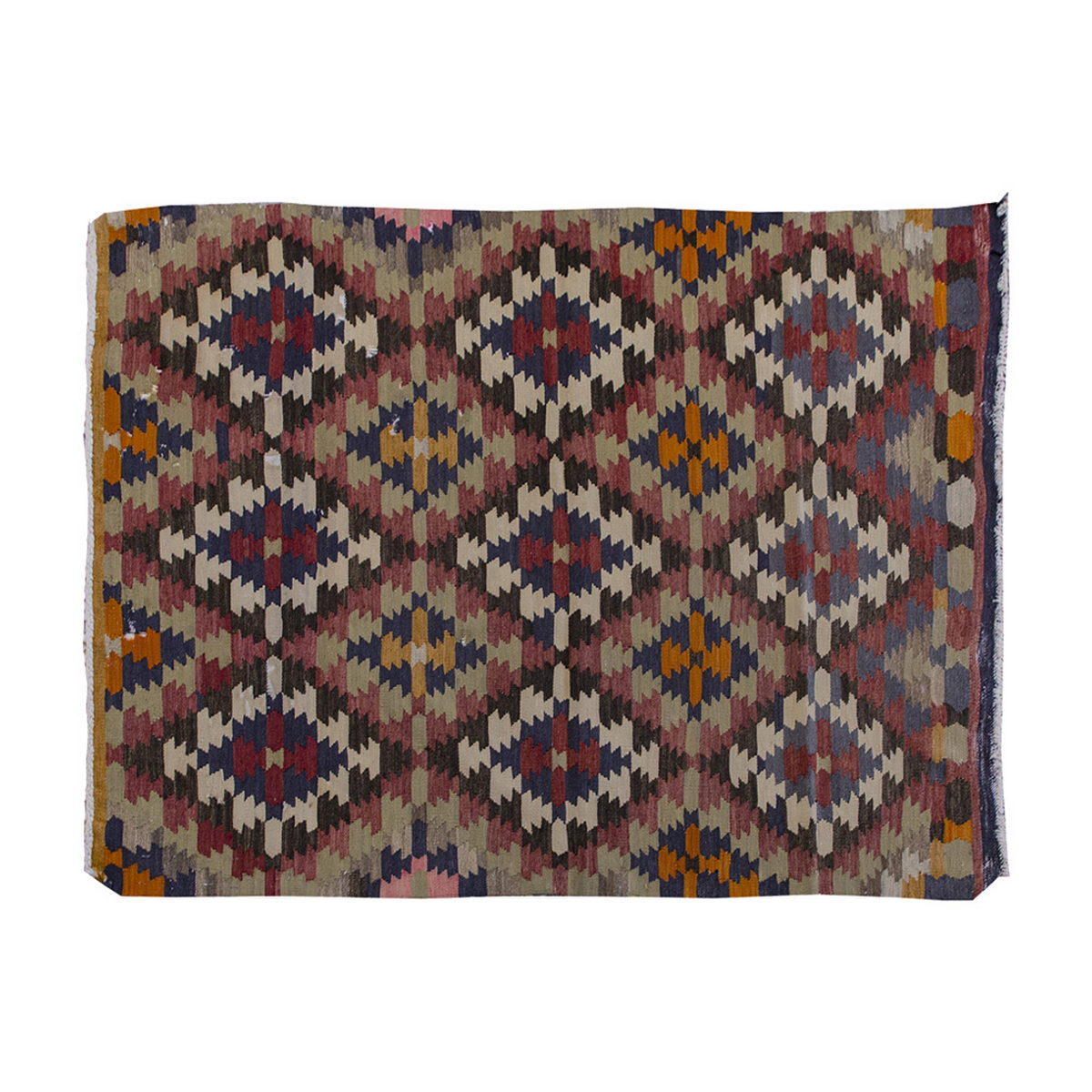 Vintage Kilim Rug,Denizli Kilim 3'2" x 4'5" feet 96 x 135 cm