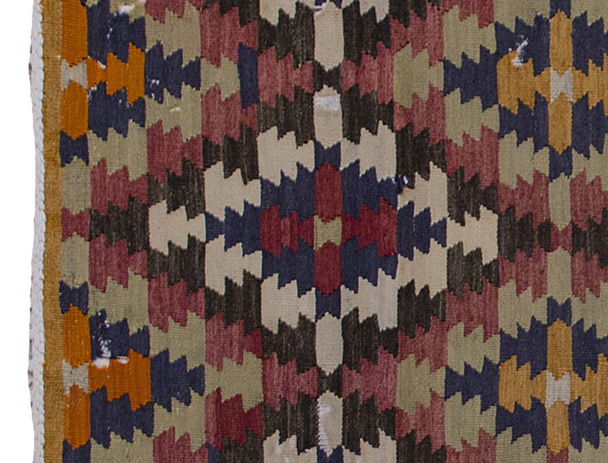 Vintage Kilim Rug,Denizli Kilim 3'2" x 4'5" feet 96 x 135 cm
