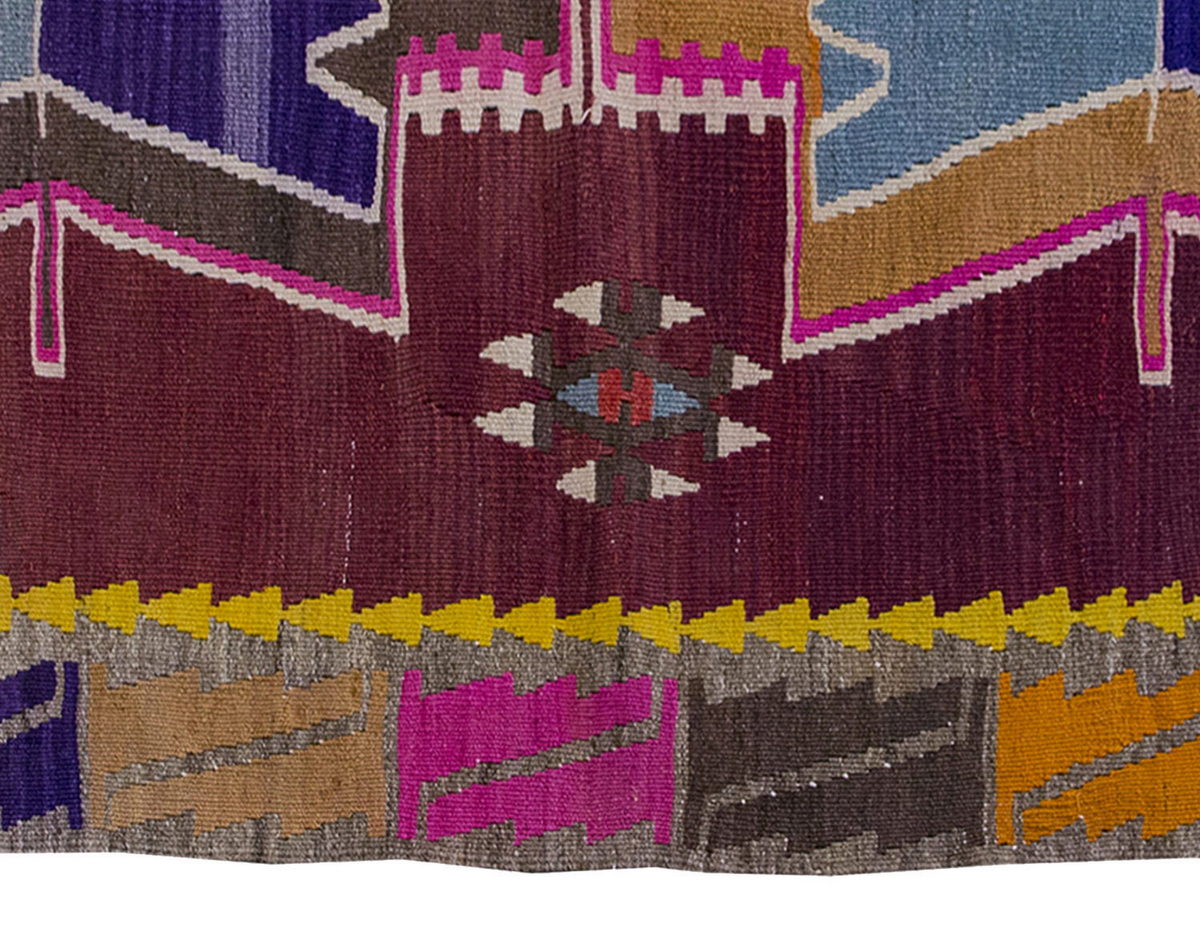 Vintage Kilim Rug,Maraş Kilim 3'2" x 4'5" feet 96 x 135 cm