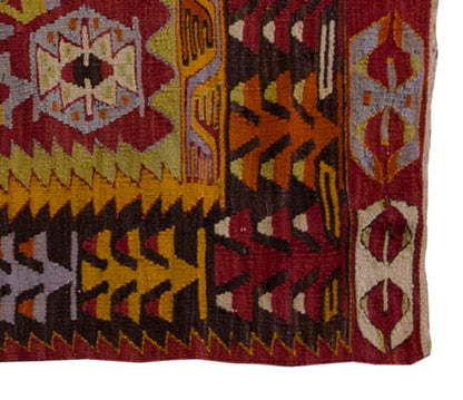 Vintage Kilim Rug,Denizli Eşme Kilim 3'2" x 4'9" feet 96 x 144 cm