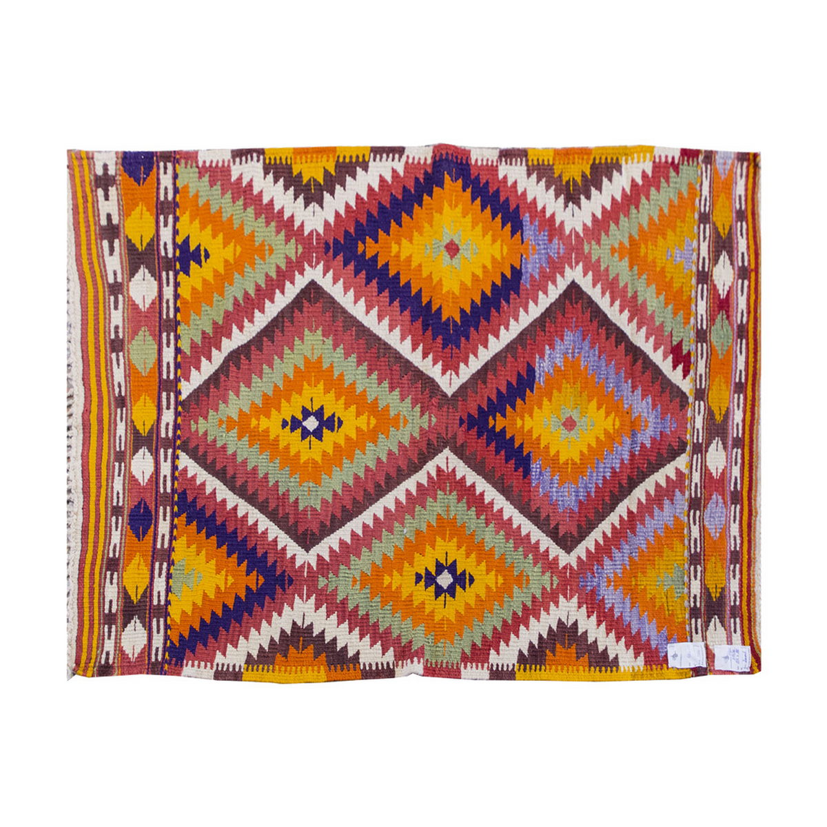 Vintage Kilim Rug,Denizli Eşme Kilim 3'3" x 4'5" feet 100 x 135 cm