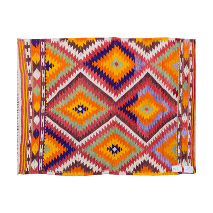 Vintage Kilim Rug,Denizli Eşme Kilim 3'3" x 4'5" feet 100 x 135 cm