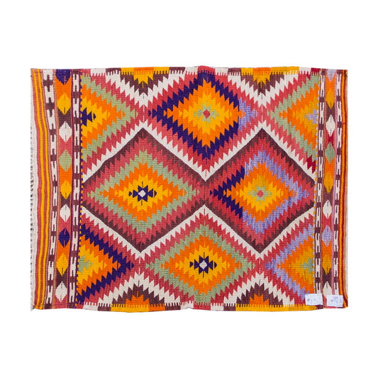 Vintage Kilim Rug,Denizli Eşme Kilim 3'3" x 4'5" feet 100 x 135 cm