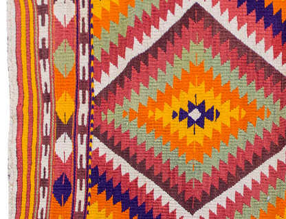 Vintage Kilim Rug,Denizli Eşme Kilim 3'3" x 4'5" feet 100 x 135 cm
