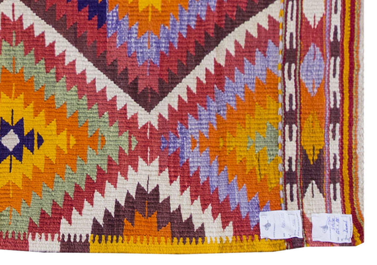 Vintage Kilim Rug,Denizli Eşme Kilim 3'3" x 4'5" feet 100 x 135 cm