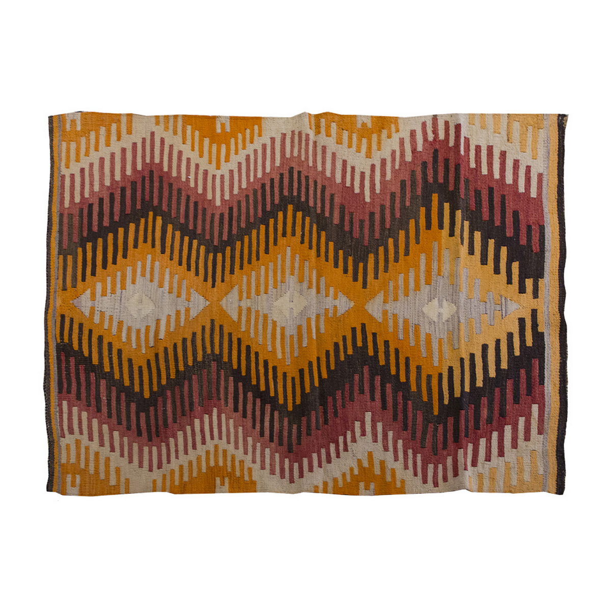 Vintage Kilim Rug,Afyon Kilim 3'3" x 4'6" feet 100 x 137 cm