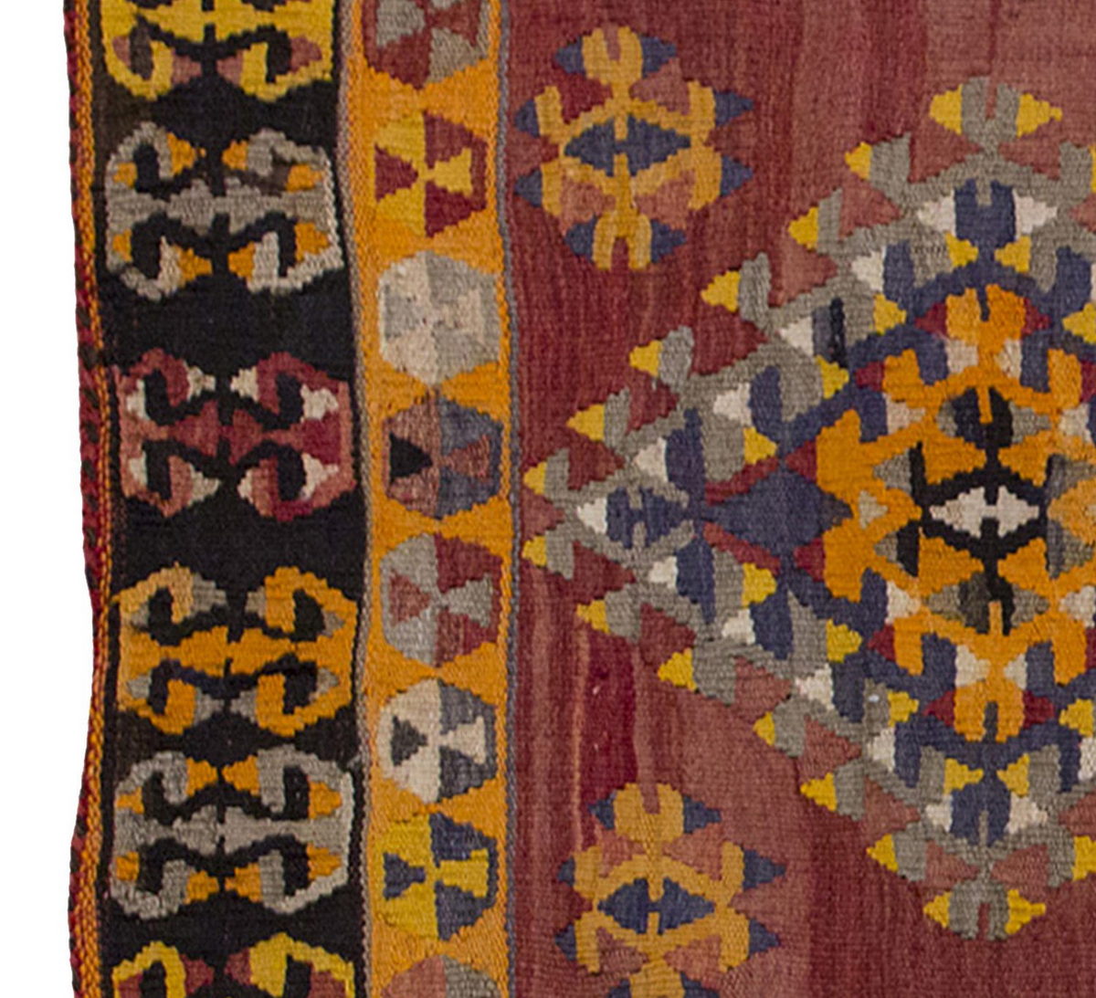 Vintage Kilim Rug,Kayseri Kilim 3'3" x 4'7" feet 100 x 140 cm