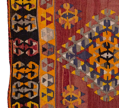 Vintage Kilim Rug,Kayseri Kilim 3'3" x 4'7" feet 100 x 140 cm