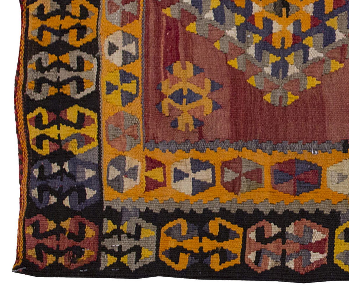 Vintage Kilim Rug,Kayseri Kilim 3'3" x 4'7" feet 100 x 140 cm