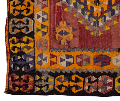 Vintage Kilim Rug,Kayseri Kilim 3'3" x 4'7" feet 100 x 140 cm