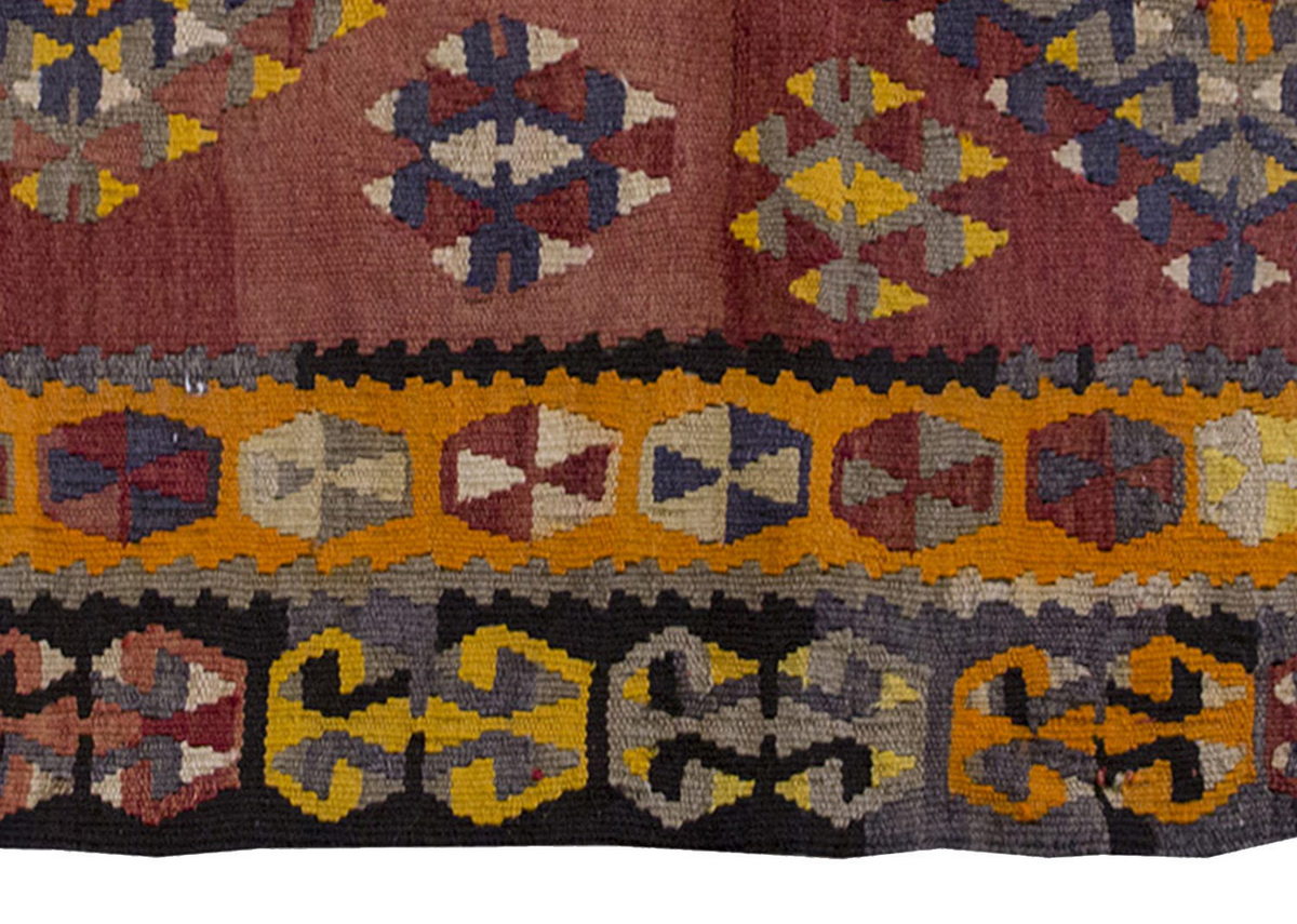Vintage Kilim Rug,Kayseri Kilim 3'3" x 4'7" feet 100 x 140 cm