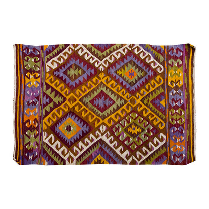 Vintage Kilim Rug,Denizli Kilim 3'3" x 4'7" feet 98 x 140 cm