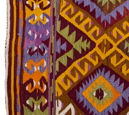 Vintage Kilim Rug,Denizli Kilim 3'3" x 4'7" feet 98 x 140 cm