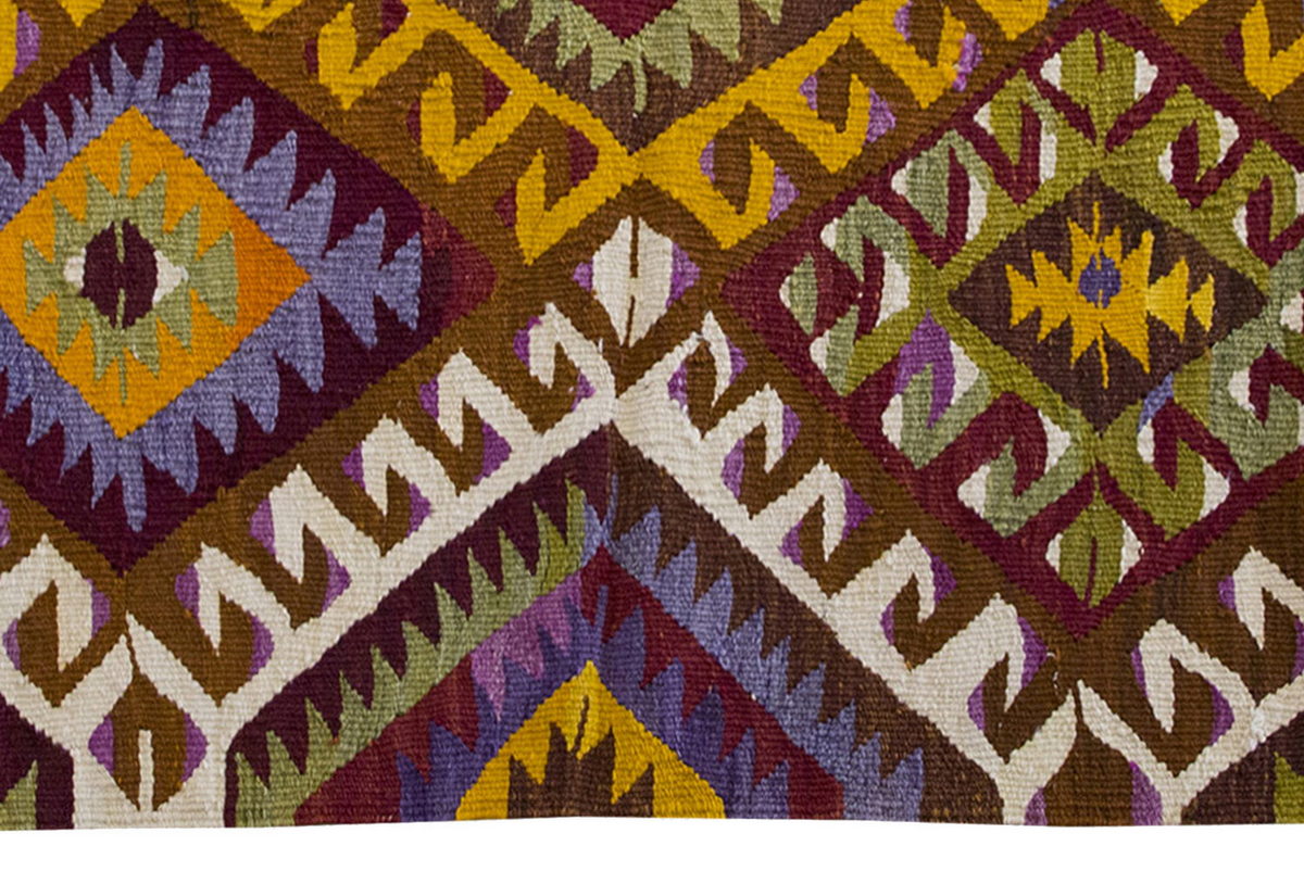 Vintage Kilim Rug,Denizli Kilim 3'3" x 4'7" feet 98 x 140 cm